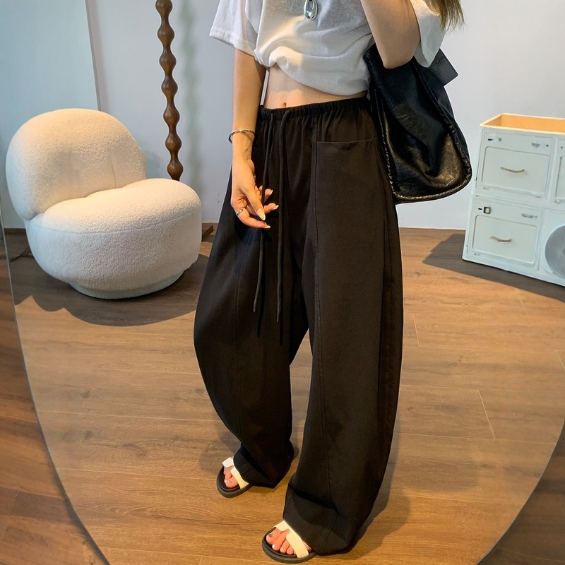 白色弯刀裤女夏凉感天丝亚麻阔腿裤小个子慵懒老钱风棉麻裤子薄款,淘宝优惠券,粉丝福利购,淘宝优惠卷