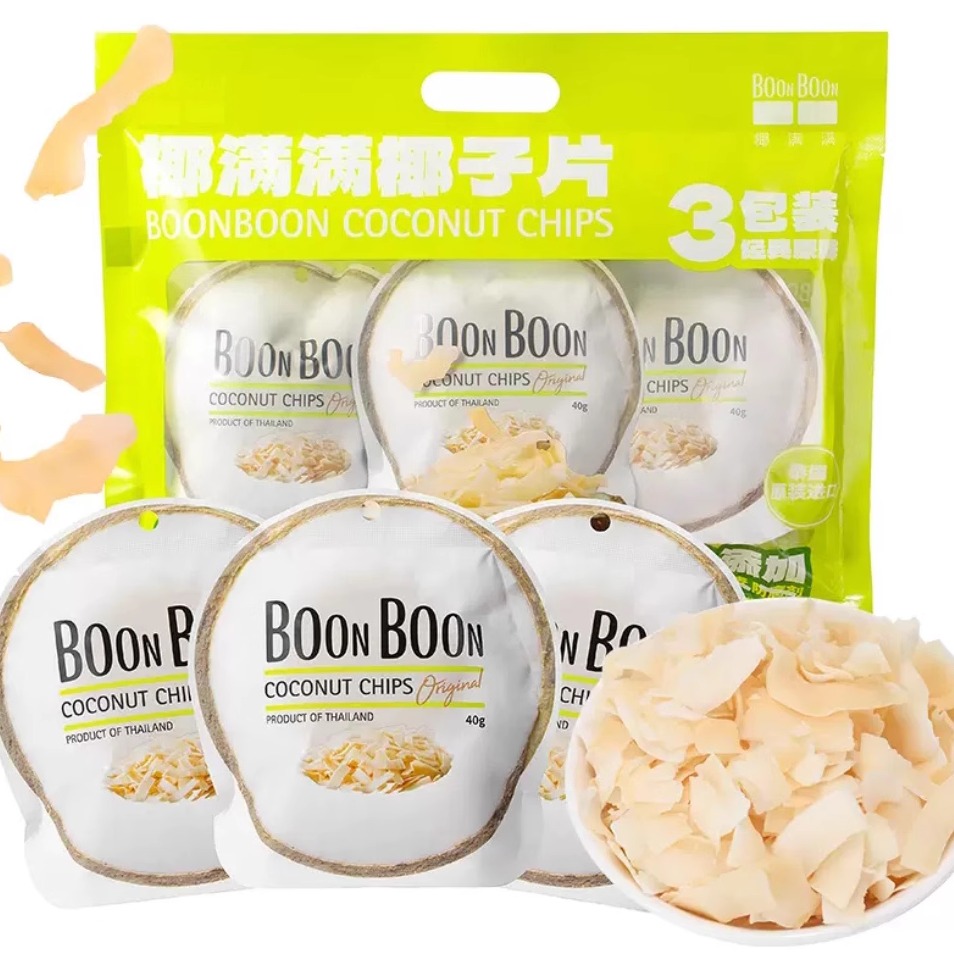 盒马MAX代购泰国原装进口椰满满椰子片脆片零食原味香脆120g(3包)