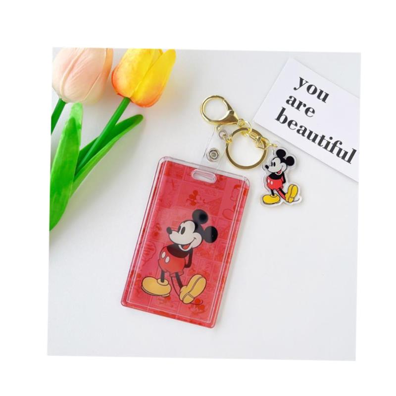 key Mouse Keychain School Bag Charm Toy Story Id Card Holder - 图3