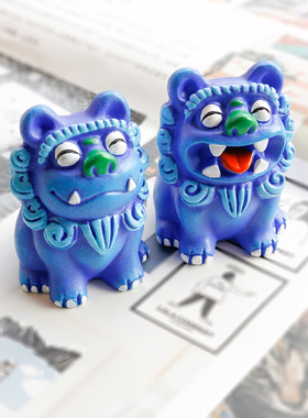 狮三百®狮圆圆小狮子办公室装饰模型自制保平安摆件客厅摆放创意