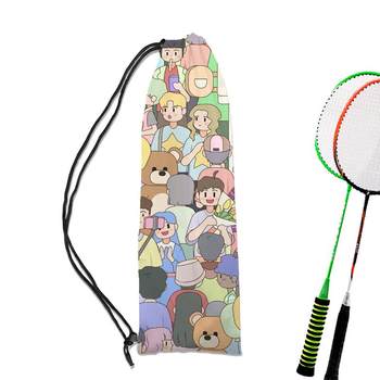 ກາຕູນພິມ badminton racket bag drawstring pocket portable sports bag badminton racket