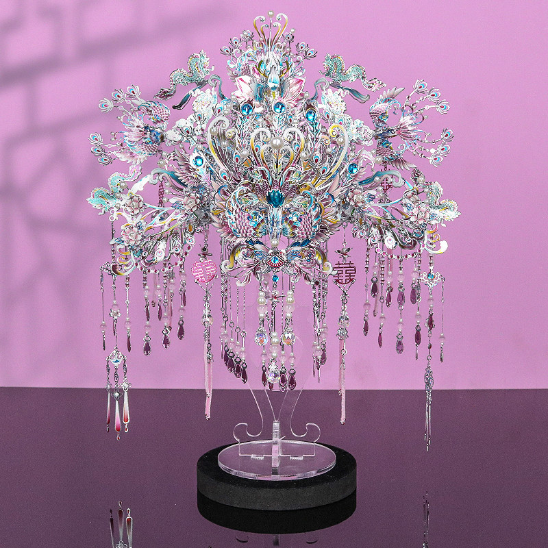 稀奇物「粉黛」喜扇国风3d金属拼图团扇凤冠花轿手工diy新婚礼物,淘宝优惠券,粉丝福利购,淘宝优惠卷