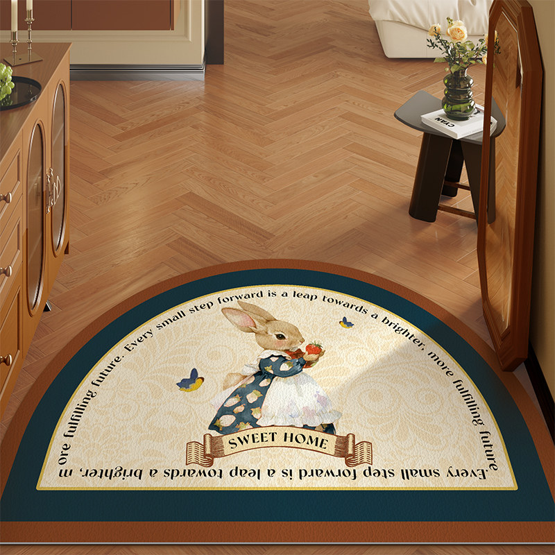 美式入户门地垫可擦免洗进门脚垫玄关家用门口地毯卡通半圆垫子,淘宝优惠券,粉丝福利购,淘宝优惠卷