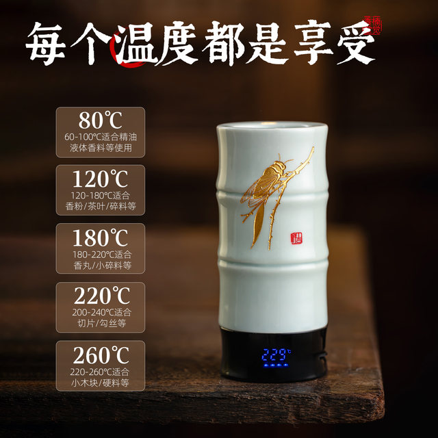 Taiwan temperature control chip portable rechargeable electric incense burner