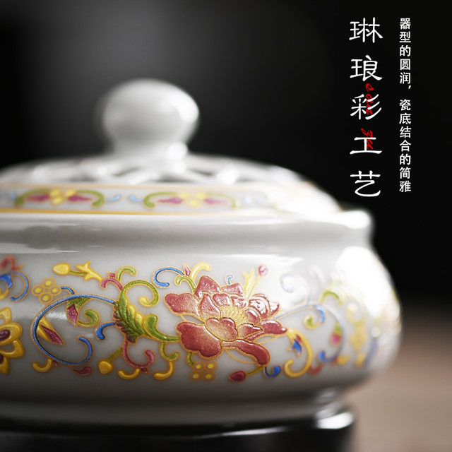 Electronic aromatherapy stove with timed temperature adjustment and digital display and comes with a copper incense dish