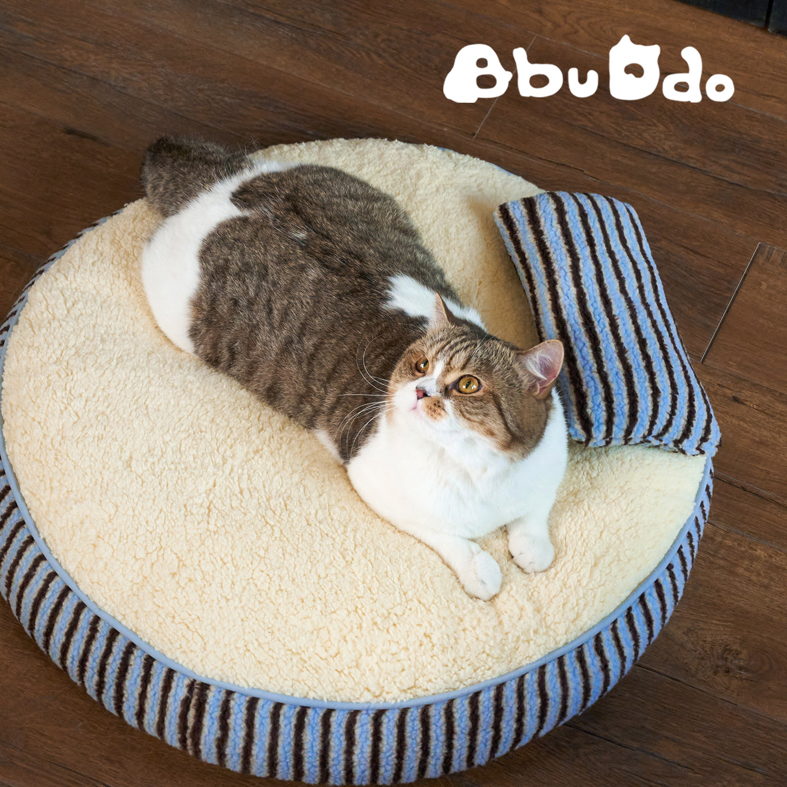 复古条纹冬季加厚保暖猫窝可拆卸睡窝云朵感睡觉小型犬沙发窝狗窝,淘宝优惠券,粉丝福利购,淘宝优惠卷