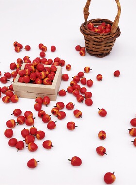 1:12迷你娃娃屋厨房家具配件dollhouse微缩食玩摆件水果红苹果