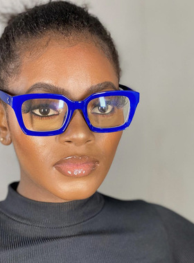 日本george melis凹面方形米钉眼镜框新款ins平光镜ins眼镜架女