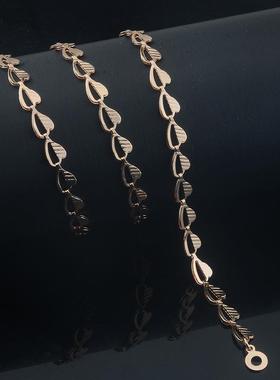 Long Style Men Women 585 Rose Gold Color Necklace Beaded Twi