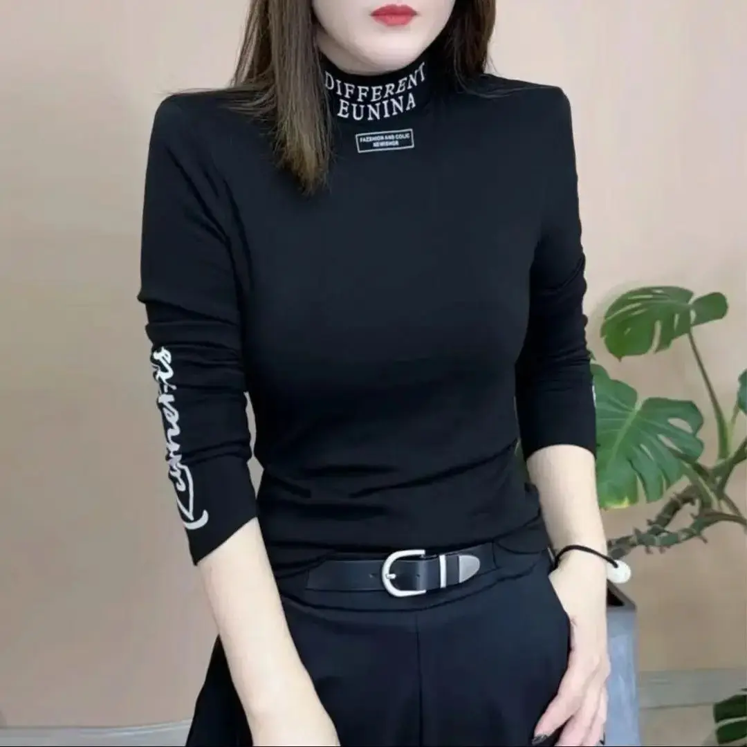 撒猫SAMAO品质新款秋冬洋气女小衫高领时尚打底印花长袖上衣修身,淘宝优惠券,粉丝福利购,淘宝优惠卷