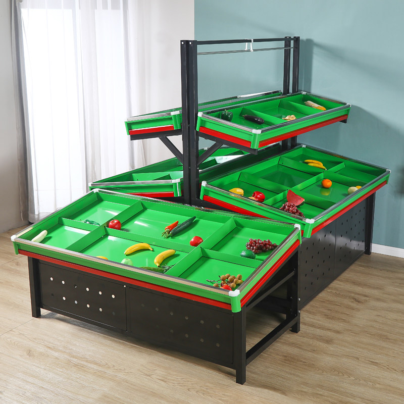 水果店货架蔬果展示架果蔬架包邮菜架超市加厚果蔬架子双层蔬菜架