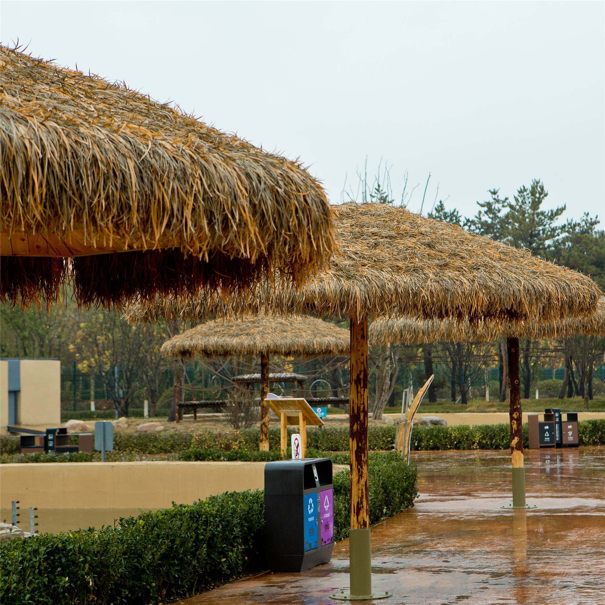 仿真茅草瓦户外稻草热熔阻燃仿古稻草装饰木屋凉亭人造茅草屋顶