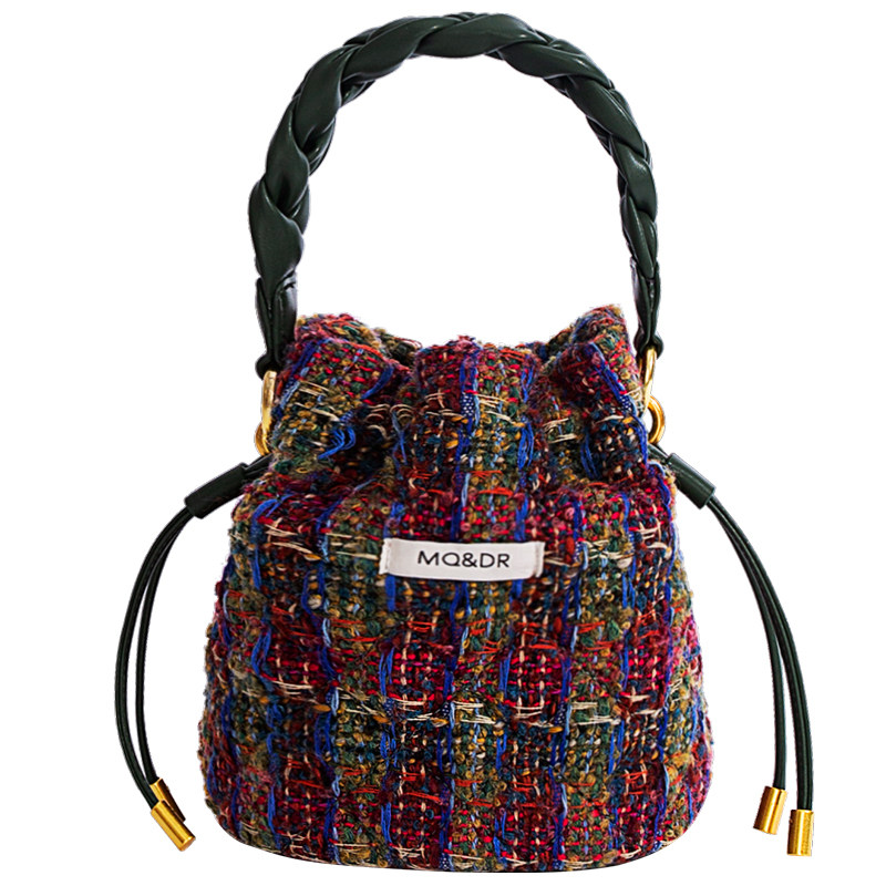MQ&DR【初雪麋鹿】原创设计格纹水桶包2024新款手提包斜挎单肩,淘宝优惠券,粉丝福利购,淘宝优惠卷