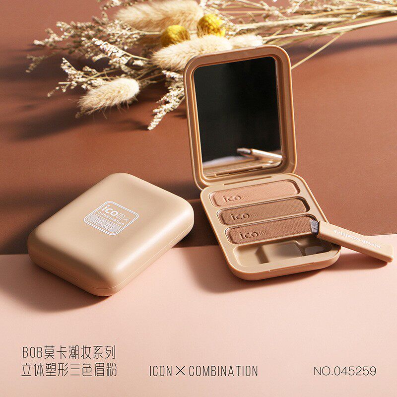 高级三色眉粉自然防水防汗灰色眼影 beyourgirlfriend眉笔/眉粉/眉膏