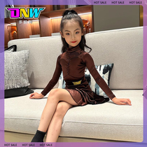 DDNW autumn and winter less children to perform dance skirts practice dance dress girls perform costumes children Latin practice dresses