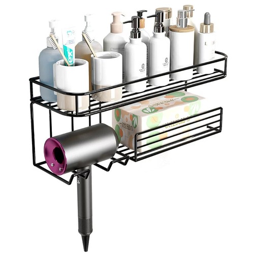 吹风机置物架卫生间免打孔壁挂收纳架浴室洗手间洗漱台电吹风支架
