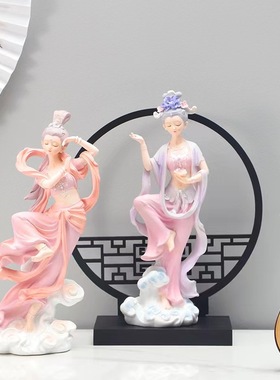 海鲜姿造装饰摆件国风人物摆件刺身装饰敦煌飞天桌面摆件日式点缀
