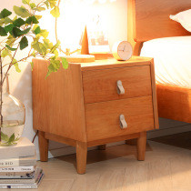 Cherry wood solid wood bed head cabinet Nordic modern minimalist bedroom storage small family type side cabinet Japanese style wood furniture