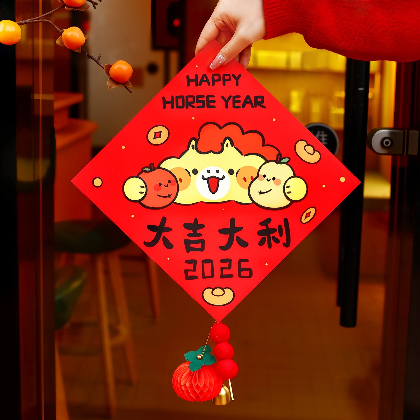 文化墙贴新年装饰品福字磁吸门贴2026新款马年过年入户门房门布置,淘宝优惠券,粉丝福利购,淘宝优惠卷