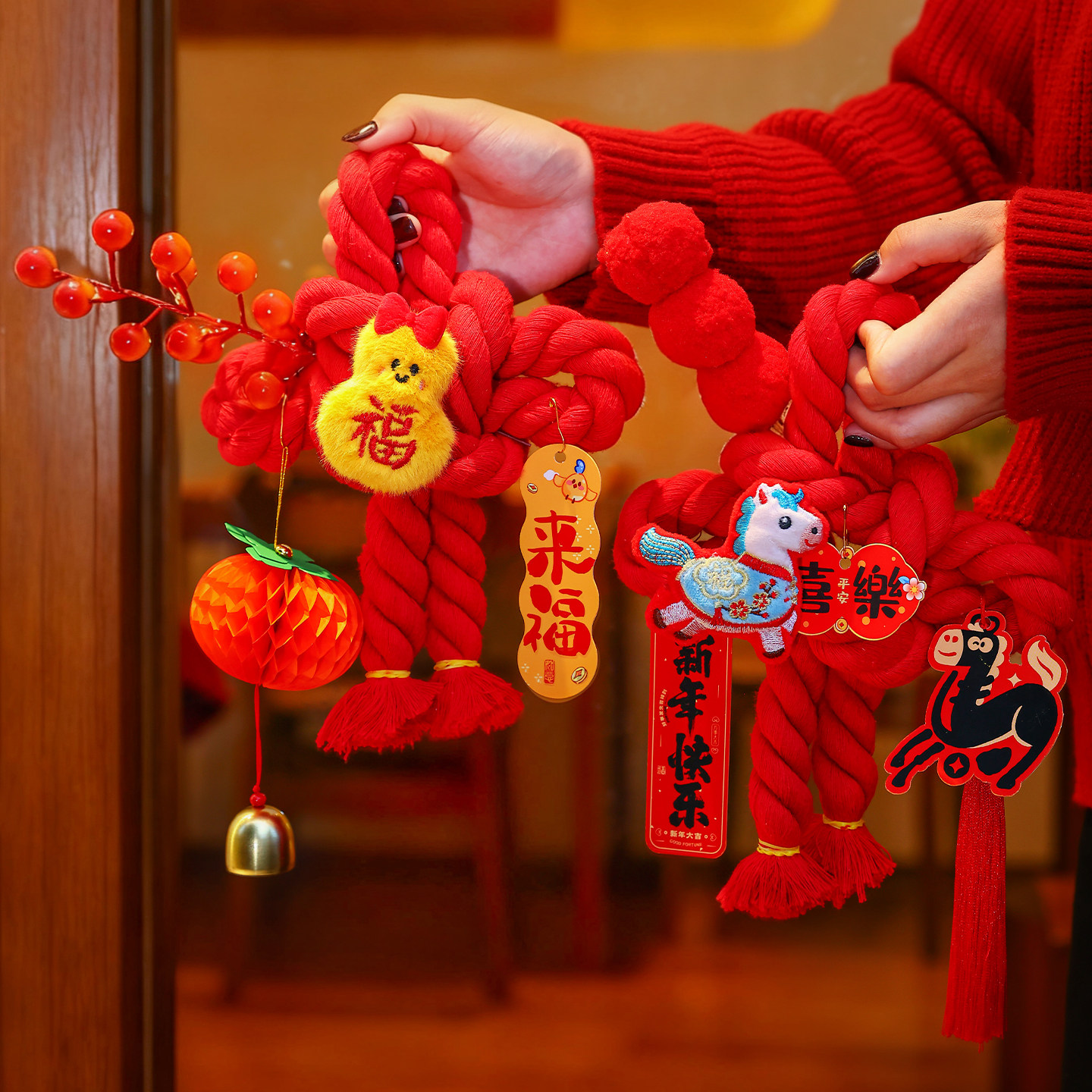 中国结挂件2026新款万字结挂件装饰品室内室外入户客厅门把手挂饰,淘宝优惠券,粉丝福利购,淘宝优惠卷