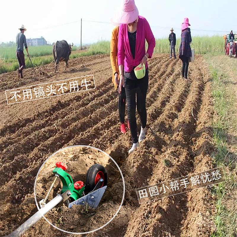 手拉犁人力翻地犁培土微耕机侧翻犁耕地犁松土人工开沟犁农用电动-图2