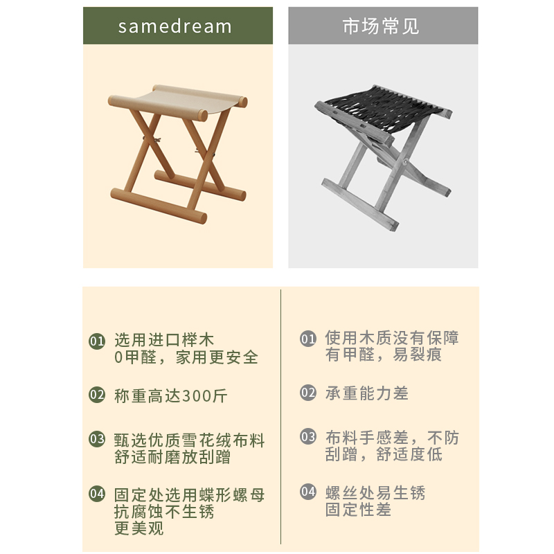 马扎凳便携式户外可折叠凳子实木结实钓鱼椅家用换鞋凳小马扎板凳