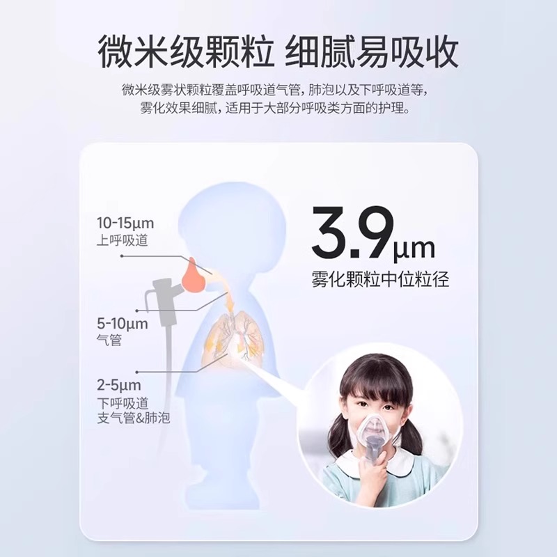 鱼跃雾化器家用儿童喷雾机婴儿小儿成人面罩医用压缩空气一体式