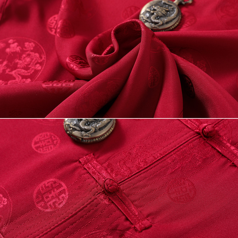 唐装男冰丝短袖夏季中老年爸爸装 唐老头唐装