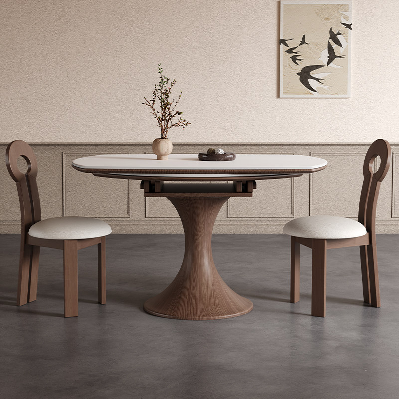 全实木岩板多功能伸缩餐桌椅电磁炉电动暖菜板可圆桌饭桌可配转盘,淘宝优惠券,粉丝福利购,淘宝优惠卷