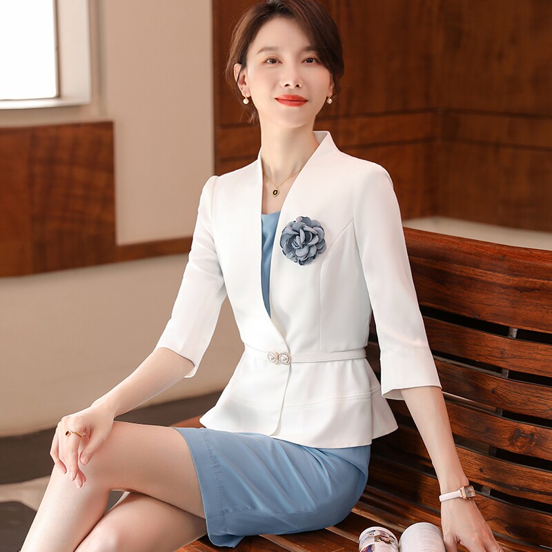 职业装套装西装连衣裙气质女神范主持人正装设计师款小众工作服夏