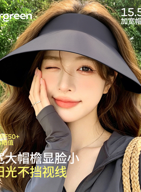 无痕空顶大檐防晒帽UPF50+