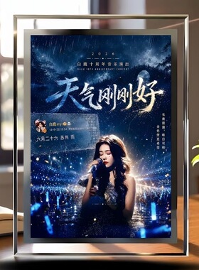 白鹿十周年见面会应援水晶相框