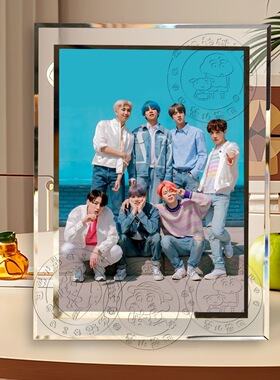 BTS防弹少年团水晶玻璃相框定制