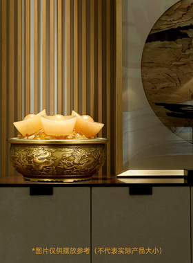 速发客铜聚宝盆摆件招财大号品厅办公室酒柜装饰全公司乔迁开业礼