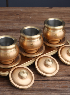 速发纯家供水杯供圣杯铜用佛前供奉观音仙家佛水杯敬神供杯