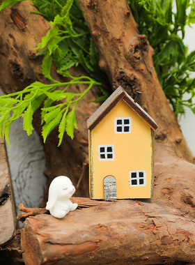 速发橱制小房子饰件美式幼儿园手工家居木柜桌面造景装摆创意饰品