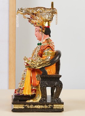 速发妈祖神像木上天雕圣母家用湄洲岛天后圣母海神天妃帽娘妈祖娘