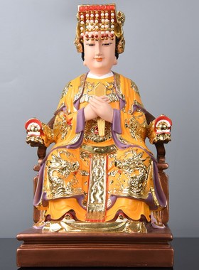 速发像居娘娘神妈树脂彩绘湄洲岛海神天上圣母像天后摆件祖家供奉