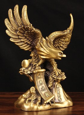 速发件老鹰摆件 铜大展宏图老鹰摆铜 铜雄鹰摆翅展件