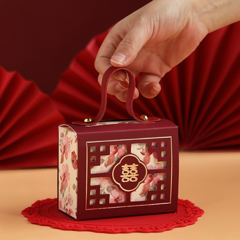 结婚喜糖盒订婚礼喜盒婚礼糖果盒伴手礼手提袋子糖果礼盒包装盒-图1