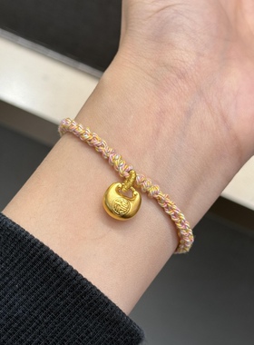 黄金小胖福手链女新款足金999足金手串 送女友老婆七夕情人节礼物