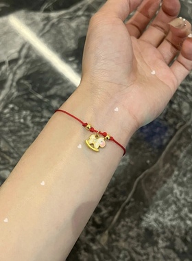 正品新款黄金足金999小木马摇摇马手链 送女友老婆七夕情人节礼物