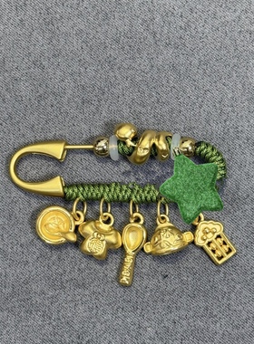 正品黄金宝宝金吉祥三宝蛇婴儿压惊别针足金纯金满月礼物别针胸针