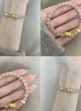 福袋黄金999足金招财貔貅宝宝手链转运珠皮丘送女友老婆七夕礼物