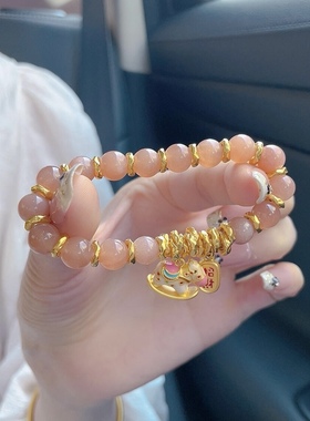 正品新款黄金足金999小木马摇摇马手链 送女友老婆七夕情人节礼物