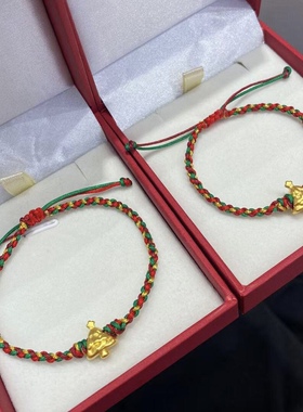 999黄金圣诞树手链足金星星铃铛圣诞节礼物送女友老婆平安果礼物