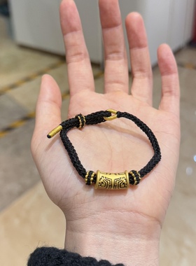 黄金手链饕餮图腾足金999男生手串纯金送男友送女友老婆七夕礼物