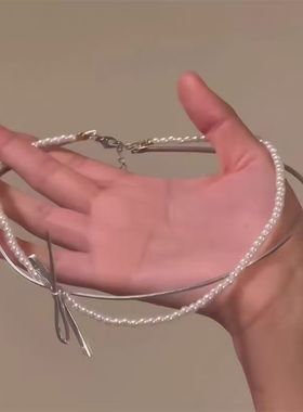 人鱼公主高级锆石珍珠项链2025新款气质小众精致锁骨链颈链