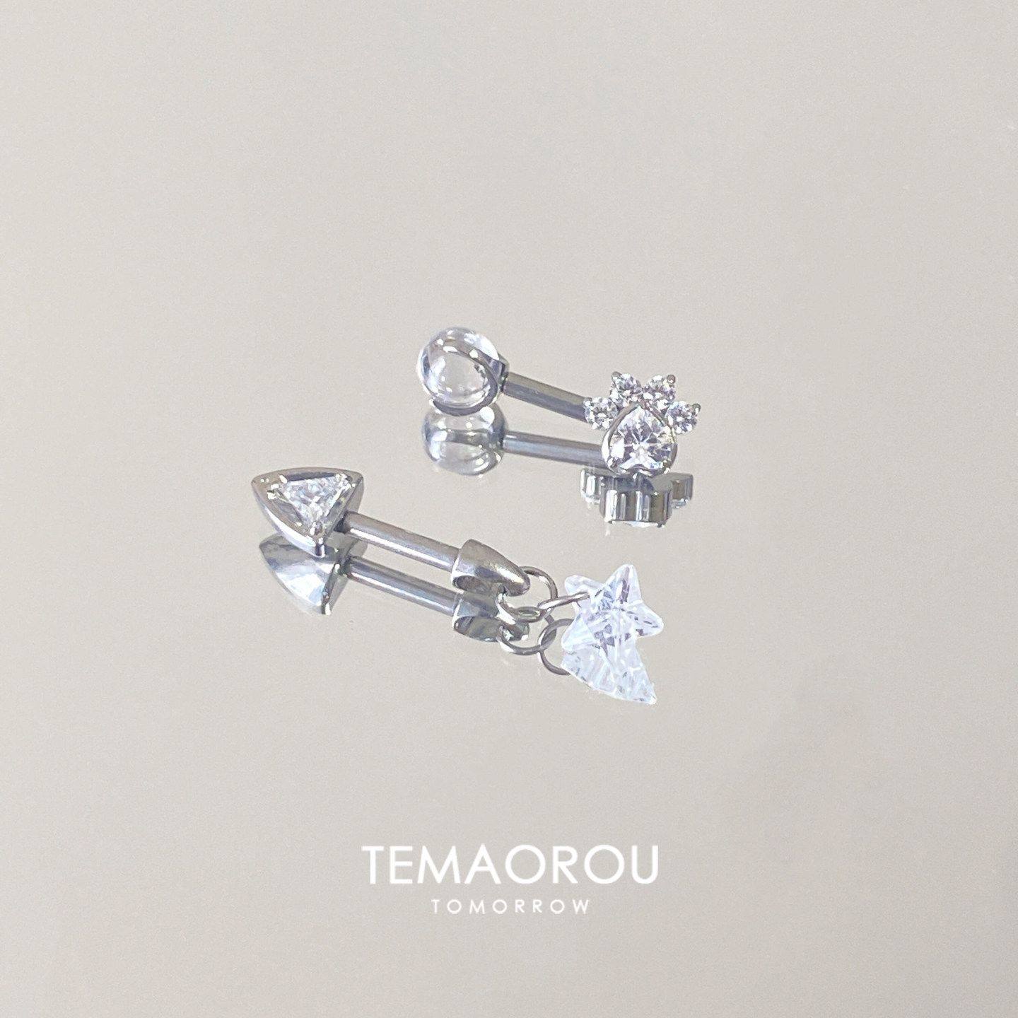 可拆卸猫爪双恶魔钉耳钉女外螺旋五角星养耳洞耳环耳骨耳蜗钉耳饰,淘宝优惠券,粉丝福利购,淘宝优惠卷