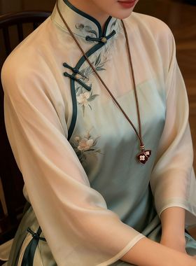 JUNWEI|新中式滴油花朵葫芦毛衣链长款女高级感设计感秋冬项链